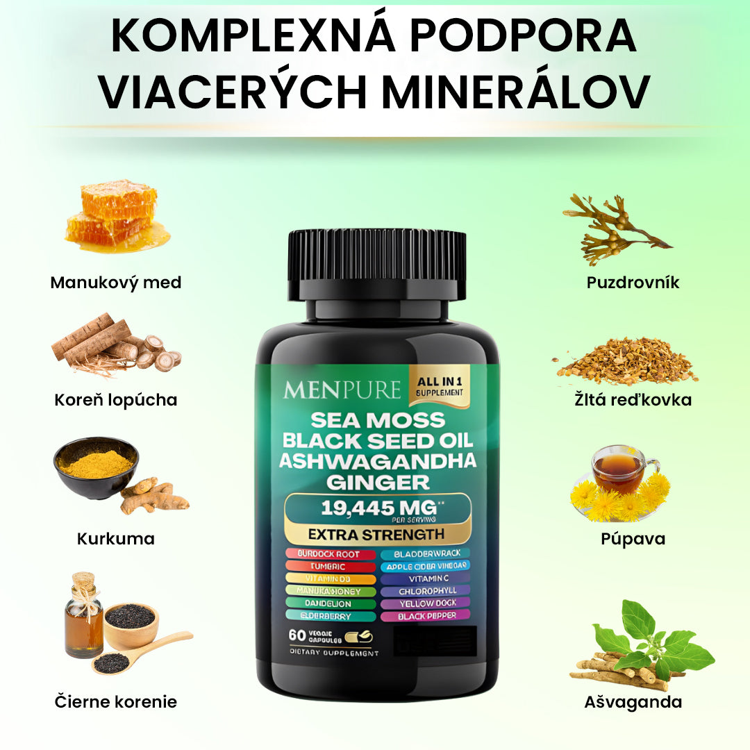 Menpure Balíček Kapsúl S Morským Machom A Šilajitom