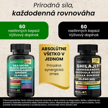 Menpure Balíček Kapsúl S Morským Machom A Šilajitom